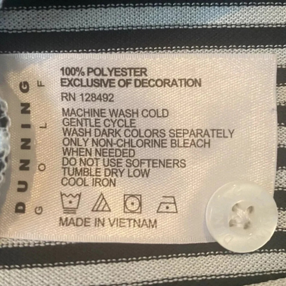 Dunning Golf Striped Polo Shirt Mens Size XL (150) - Picture 7 of 7